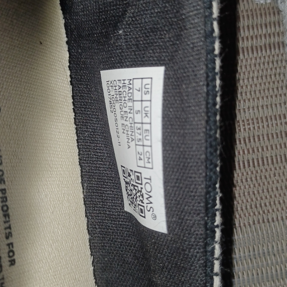 TOMS Shoe Black and White Striped Espadrilles - Picture 7 of 11